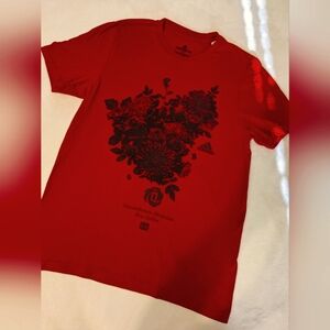 ADIDAS Chrysanthemum T-shirt, UNISEX (Mens S, Women's M), Red
